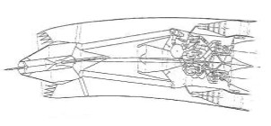 Sabre engine nacelle, schematic drawing