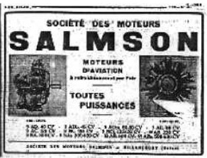 Salmson advertisement in the 1930s