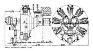 Salmson 9 Aers de 75 CV, dibujos