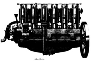 Adler 6 cylinder engine, right side view