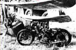 Mignet and motorcycle, with Scott engine