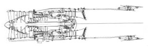 Snecma M88, double flow, cross-section