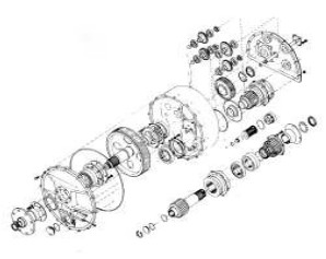 Exploded view of the reduction gear