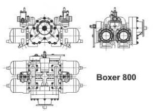 Star 800 engine, three drawings