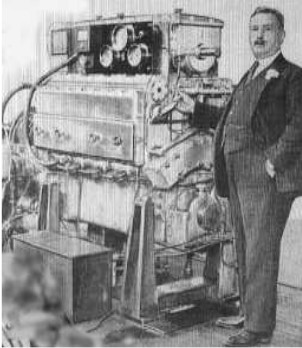 Stearns with his engine