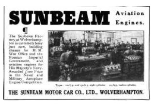 Sunbeam ad from 1915