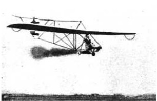 Rocket-powered glider taking off