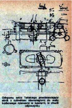 Barrel type engine, drawing