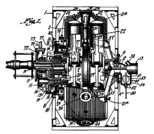 Patent drawing of the 480 HP engine