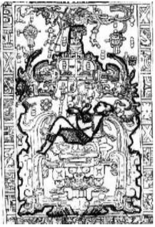 Dibujo de la losa, destacando el enigma