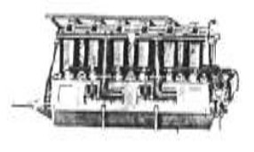 Motor 1-6 de la Union Gas Engine Company, vista lateral izquierda