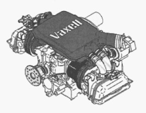 Dibujo en perspectiva del motor Vaxell
