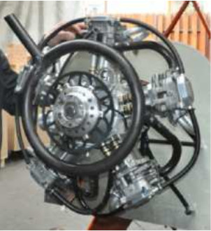 Detailed view of the radial engine