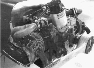 Mounted Volkswagen engine with propeller
