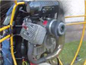 A Walkerjet paragliding motor in operation