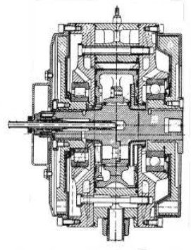 Sección lateral del motor Wankel