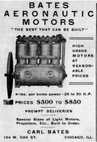 Bates ad for an upright 4-cylinder engine