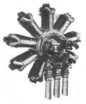 The Bristol Jupiter with its three carburetors