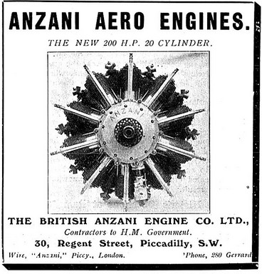 Anuncio British Anzani 20 cylindros