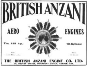 Anuncio de British-Anzani, año 1914