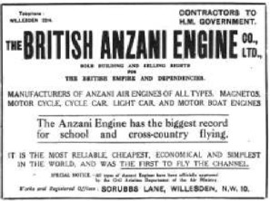 Anuncio de British-Anzani, de 1920
