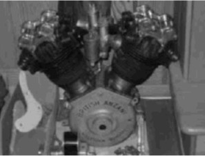 British Luton Anzani upright V engine