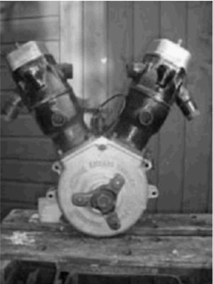 Water-cooled British/Luton V2 engine