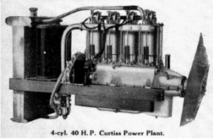 Curtiss  40 hp 4-cylinder engine