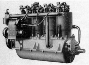 The Curtiss 4-cylinder inline engine giving 24 hp