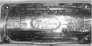 Detalles de la placa del motor Curtiss